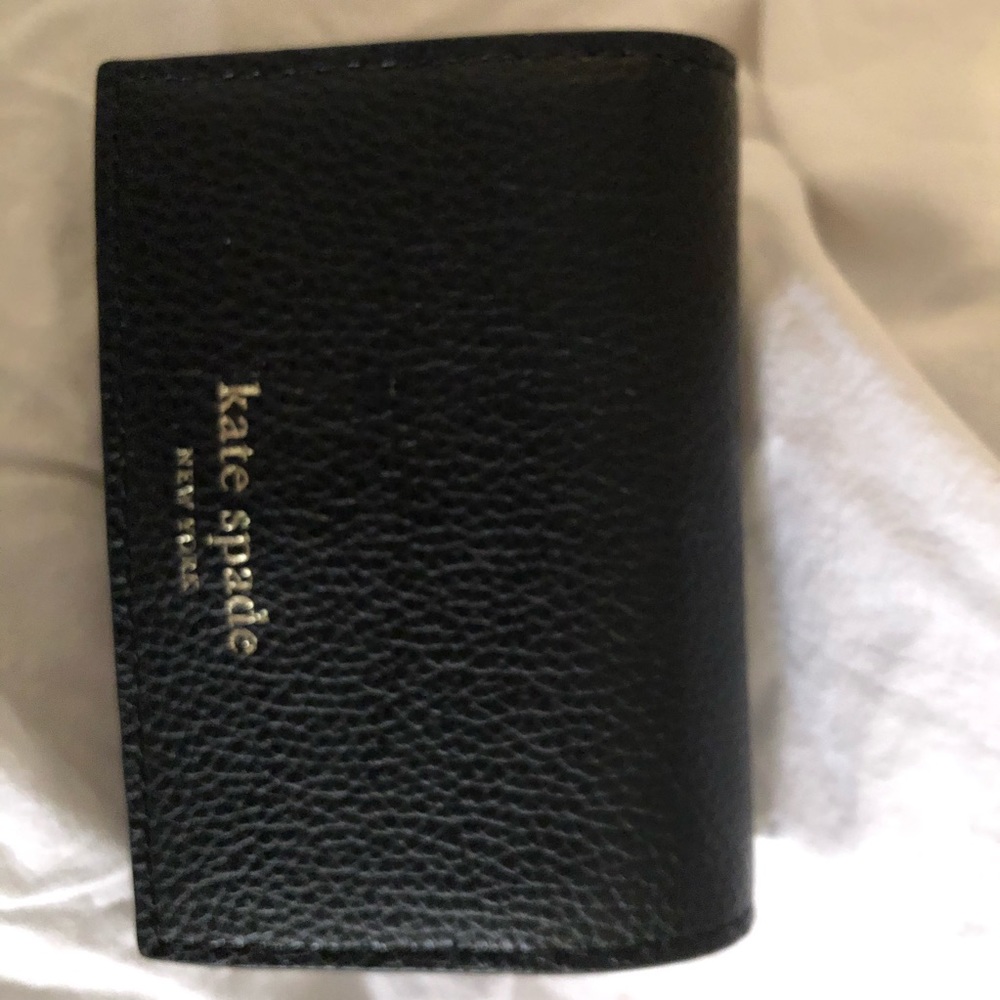 Black leather Kate Spade money and card wallet